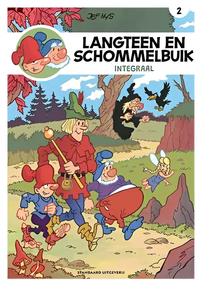 De kleurrijke cover van het langteen en schommelbuik integraal deel 2 stripboek met personages in een bosrijke omgeving