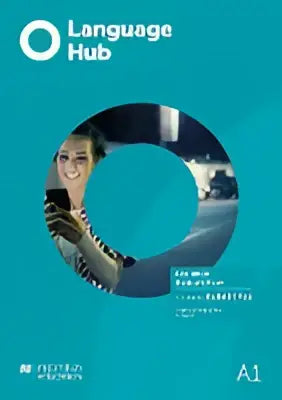 De taalhub beginner studentenboek met studentenapp heeft een teal omslag en bevordert communicatieve vaardigheden willen