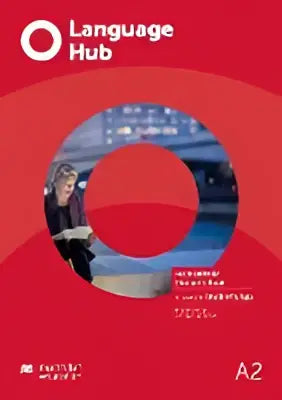 Omslag Language Hub Elementary A2 Student’s Book met app, rood met cirkelontwerp mensen