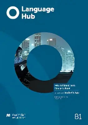 Language hub pre-intermediate student’s book cover with circular blue and white design and student’s app included