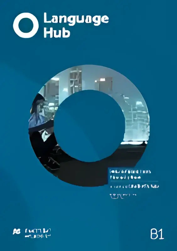 Language hub pre-intermediate student’s book cover with circular blue and white design and student’s app included