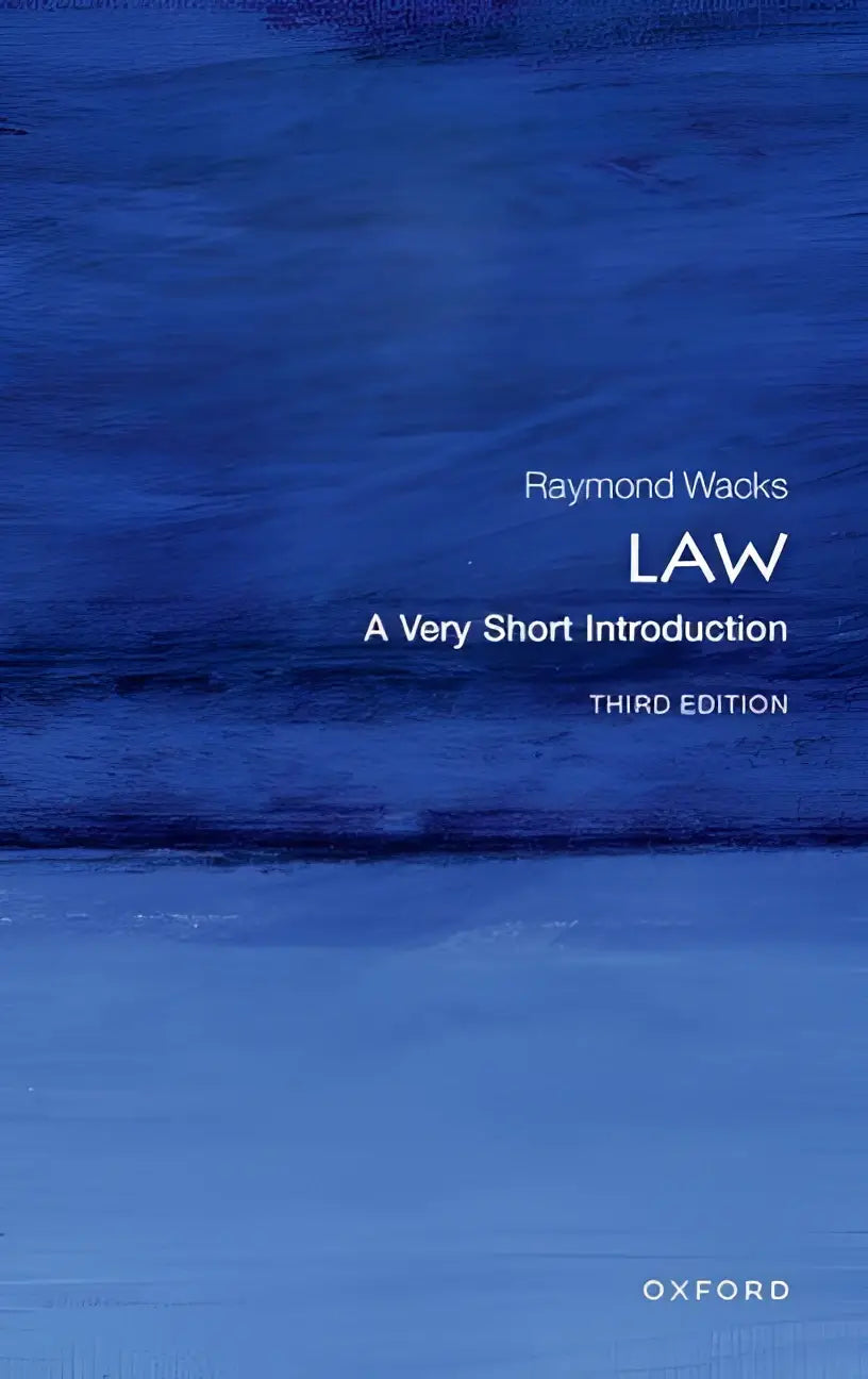 Blauw hardcover boek wet law a very short introduction van raymond wacks derde editie oxford short introduction