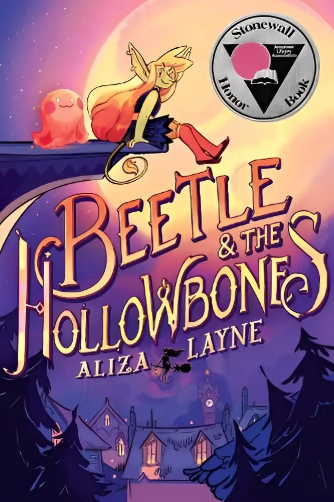 De levendige cover van the hollowbones door aliza layne toont een magische nacht scène voor jonge lezers
