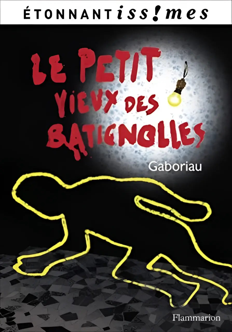 De boekcover van le petit vieux des batignolles toont rode tekst en een gele figuurovergang op een donkere achtergrond