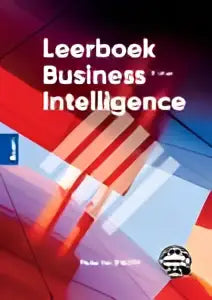 De cover van leerboek business intelligence van peter ter braake met dikke zwarte letters op een kleurrijke achtergrond