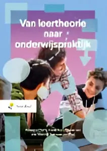 De boekcover van van leertheorie naar onderwijspraktijk 8e editie toont irene hof en vanessa dalm met kinderen en boeken
