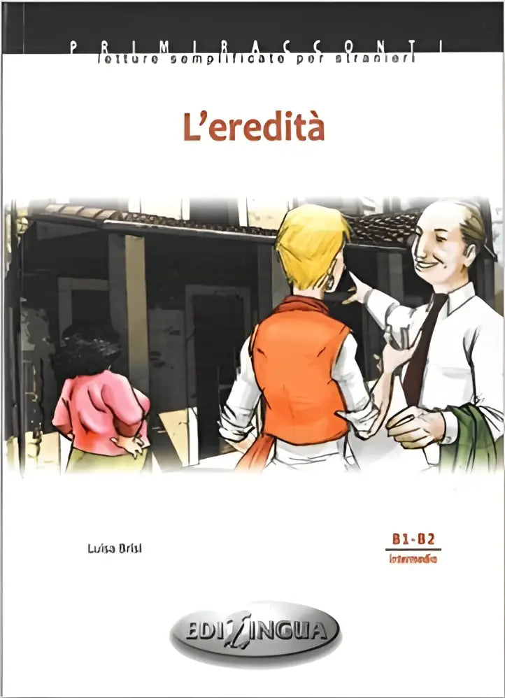 De omslag van het boek l’eredità van luisa brisl over del padre, inclusief cd-audio voor b1-b2 niveau
