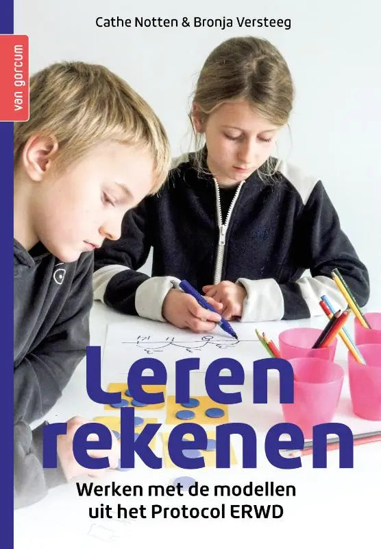 De boekcover van leren rekenen toont de titel in blauwe letters met auteurs bronja versteeg en cathe notten