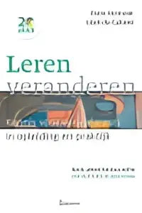 Black and white printed text design with the word leren on the back of leren veranderen by hans vermaak koninklijke boom uitgevers