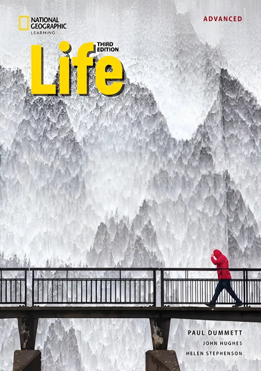 De cover van national geographic learning life derde editie advanced leerboek voor docenten in blauw en geel