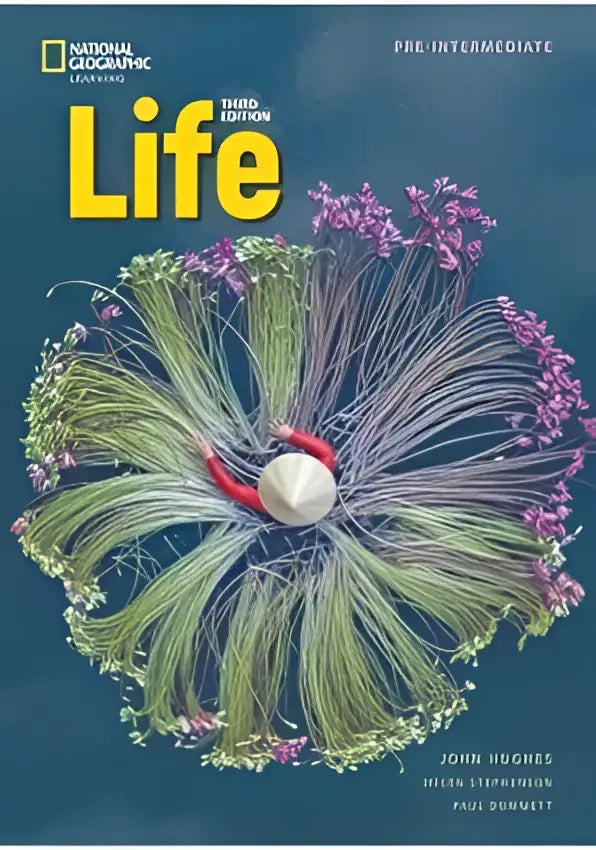 De cover van de national geographic learning life pre-intermediate tekstboek derde editie voor spark platform direct toegang