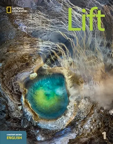 Lift level 1 student’s book met afbeelding van een levendig turkoois en groen geothermisch zwembad omgeven door rotsachtig aarde