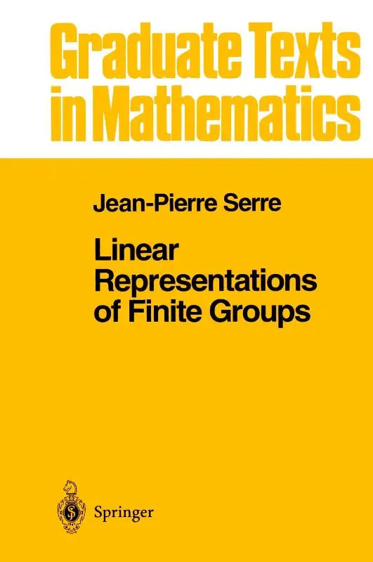 Gele hardcover boek linear representations of finite groups door jean-pierre serre over the principal results in wiskunde