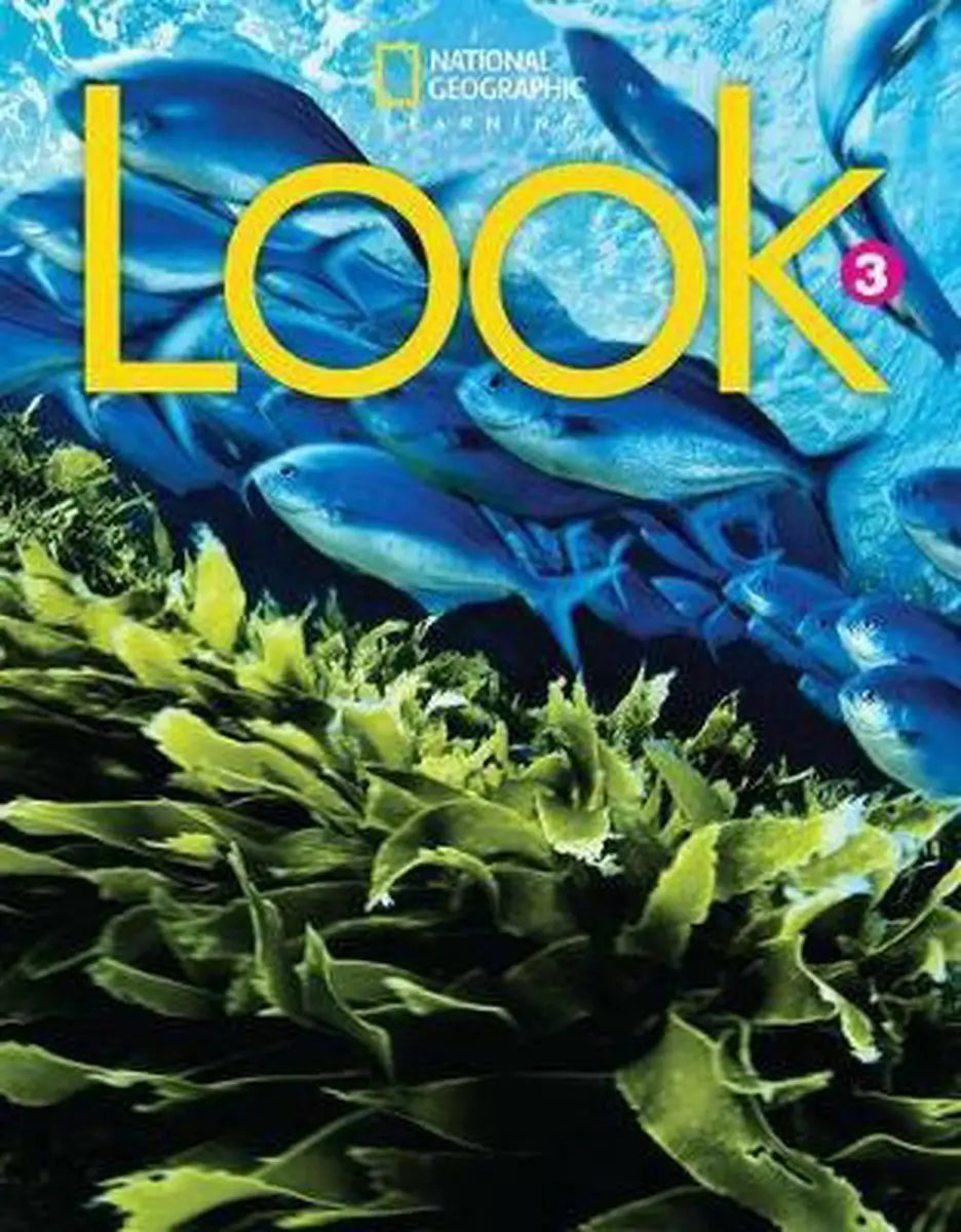 National geographic learning look level 3 students book cover with vibrant underwater scene for young learners exploring the world
