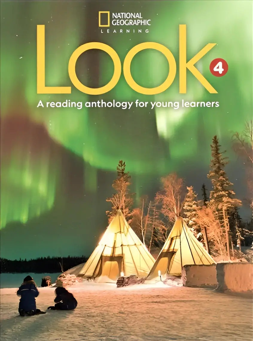 Look level 4 classroom presentation tool met aurora borealis achtergrond en twee verlichte tipis voor jonge leerlingen
