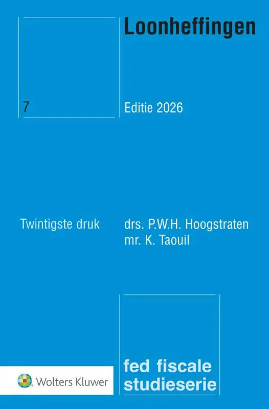 Blauw boek loonheffingen editie 2026 met wolters kluwer logo voor fiscaal recht door wolters kluwer nederland