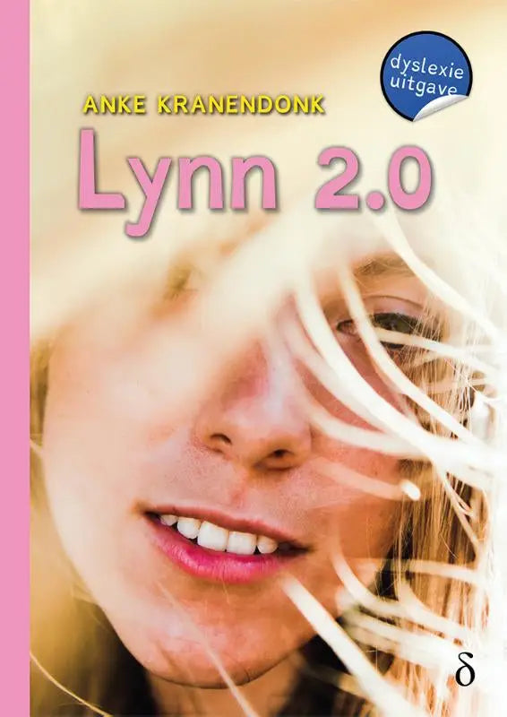 Roze boek lynn 2.0 van anke kranendonk met wazige close-up van glimlachend blond vrouwengezicht op cover