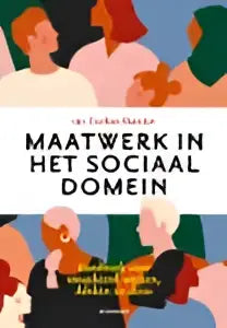 Zwarte-witte grafische afbeelding met de tekst maatwerk in het sociaal domein voor management algemeen door evelien meester