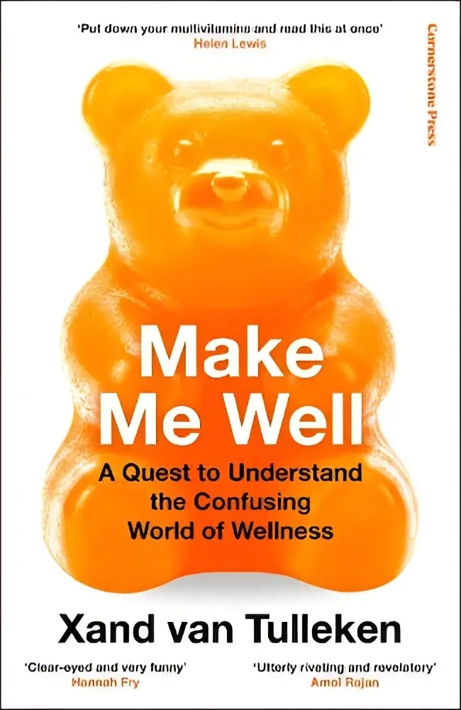 Orange gummy bear shaped book cover for Make Me Well by Cornerstone Press in popular medicine and health