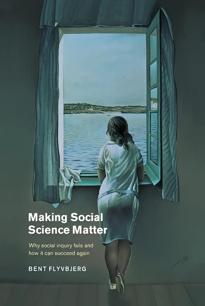 A woman in a light dress looks out a window over water illustrating making social science matter in social inquiry