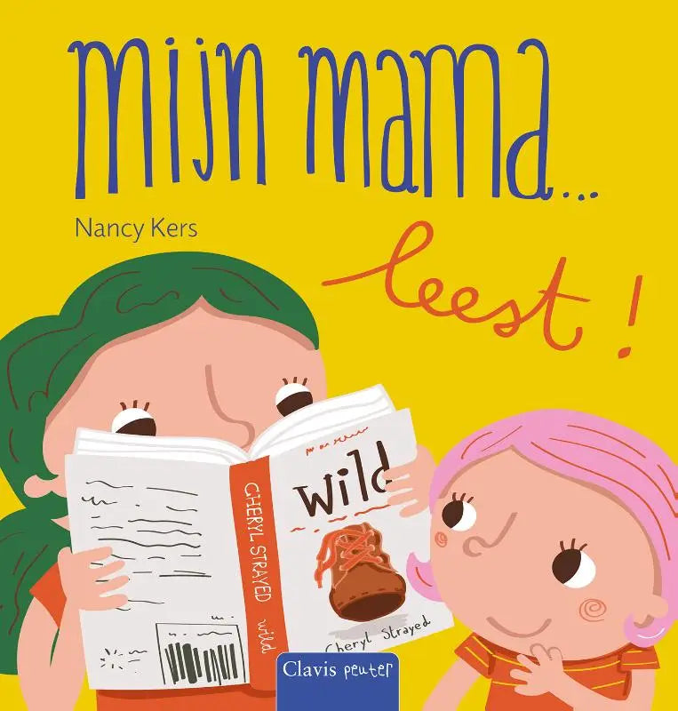 De felgele omslag van het kinderboek mijn mama gericht op jonge lezers binnen leest!