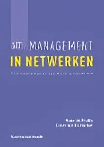 Boek management in netwerken van ernst ten heuvelhof met witte hoofdletters op blauwe kaft voor netwerkbeheer