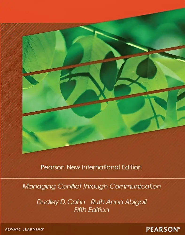 De paperback managing conflict through communication pearson new international edition met groen bladontwerp en oranje achtergrond