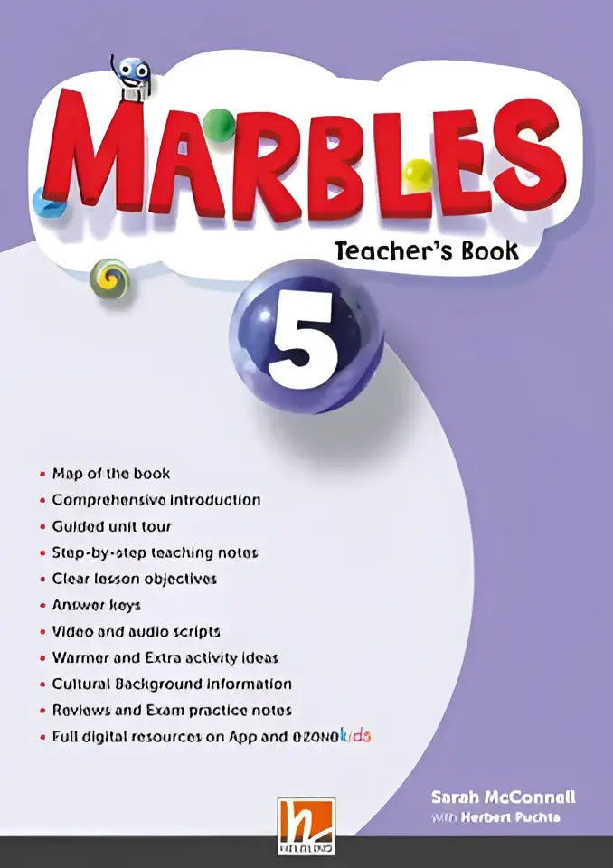 Marbles lesboek 5 paars-wit met glanzende blauwe marmer 5 op cover
