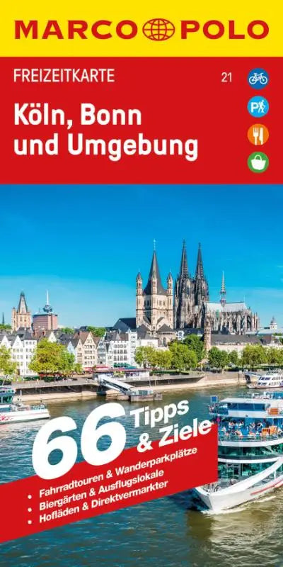 MARCO POLO Freizeitkarte 21 Köln, Bonn, Ahrtal, Siebengebirge 1:110.000