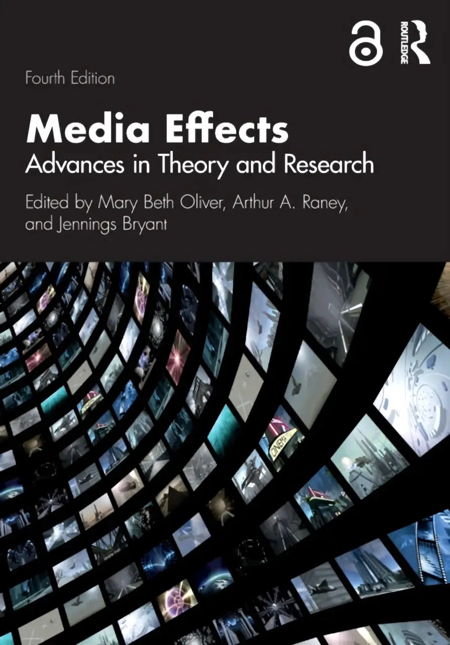 Zwart boekomslag van media effects vierde editie bewerkt door mary beth oliver en arthur a met focus op theory and research