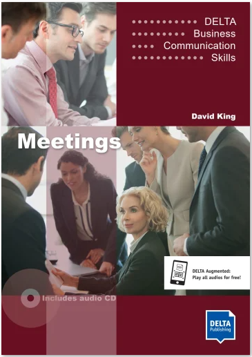 Omslag Meetings-boek door David King, Delta Business Communication Skills-serie