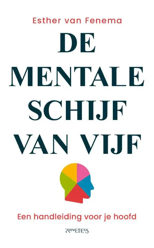 De mentale schijf van vijf boek met kleurrijke gesegmenteerde hoofdillustratie over psychologie algemeen
