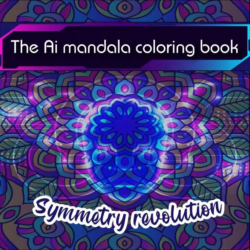 Vibrant blauw en paars symmetrical mandala kleurboekcover met ingewikkelde patronen van misha’s mandala’s