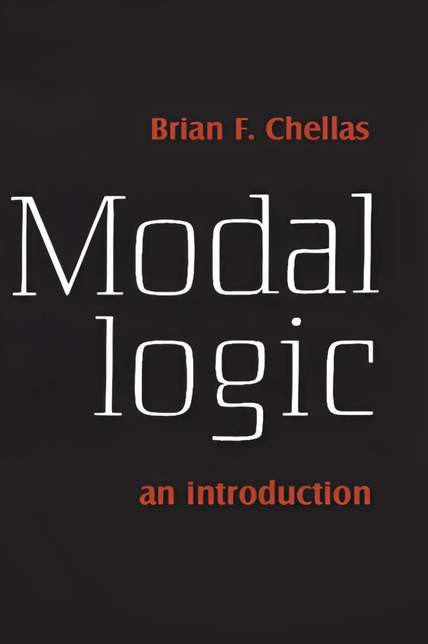 Black book cover with white and orange text featuring modal logic an introduction by brian f in the rapidly expanding branch of modal logic