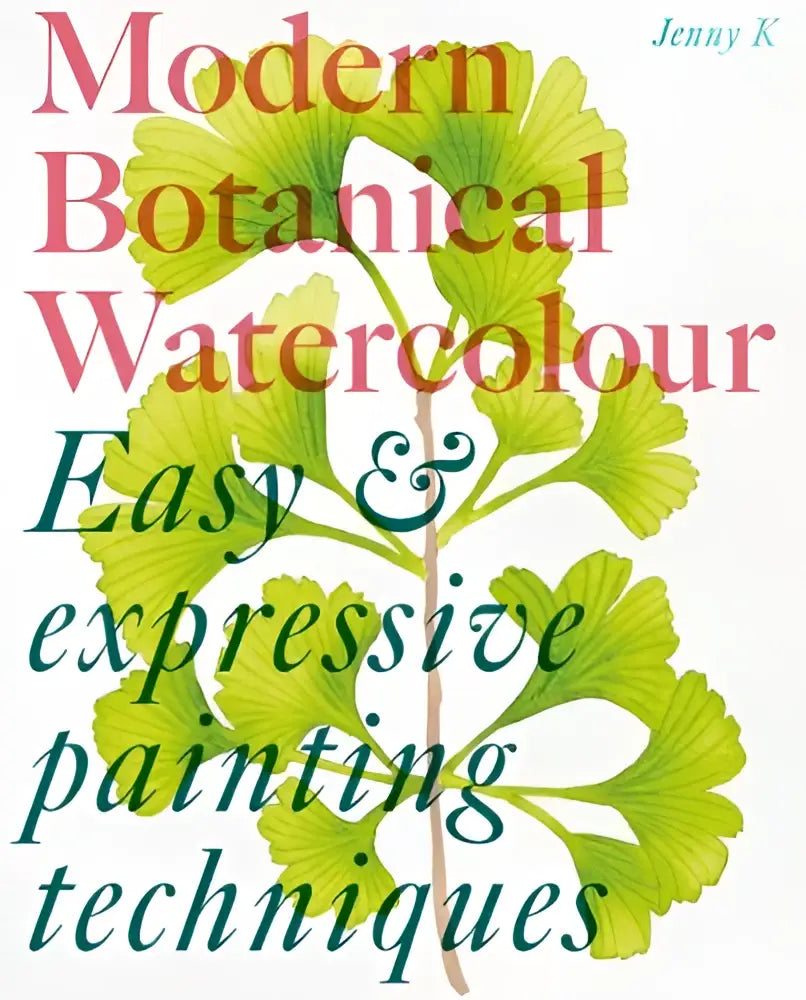 A vibrant green ginkgo leaf illustration in easy and expressive watercolor style for modern botanical painting