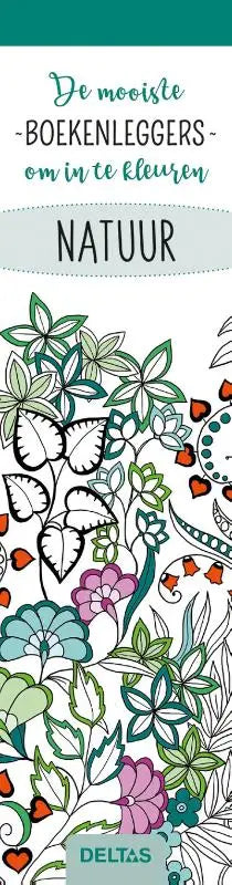 De mooiste kleurboekenleggers natuur met gedetailleerde botanische illustraties van groene bladeren en bloemen om in te kleuren