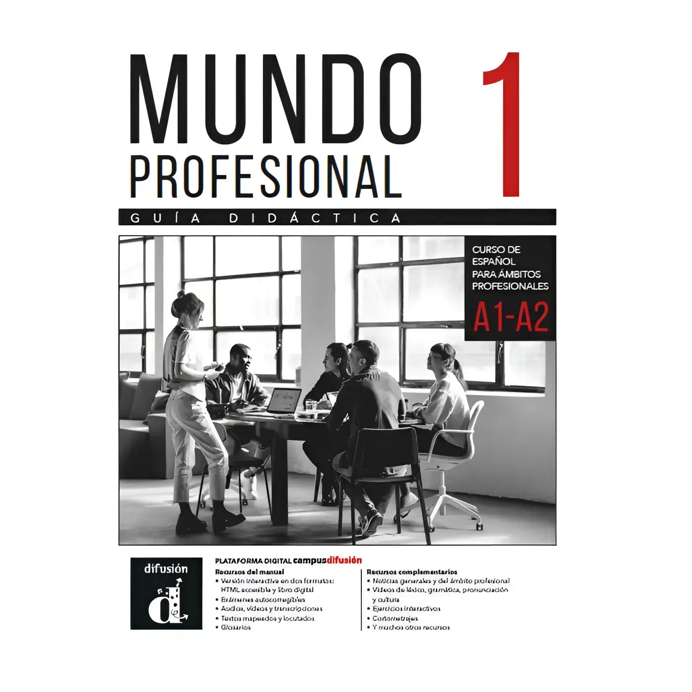 Mundo profesional 1 zwarte witte educatieve gids voor professionele spaanse leerlingen a1 a2 niveaus