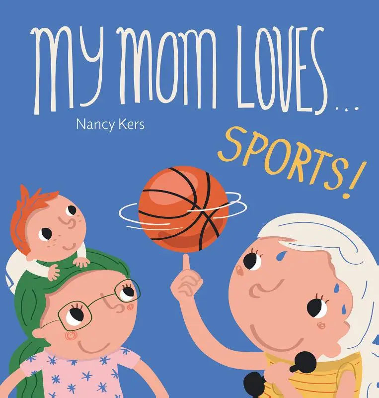 Oranje basketbal met zwarte lijnen op het product my mom loves sports gericht op sportliefhebbers