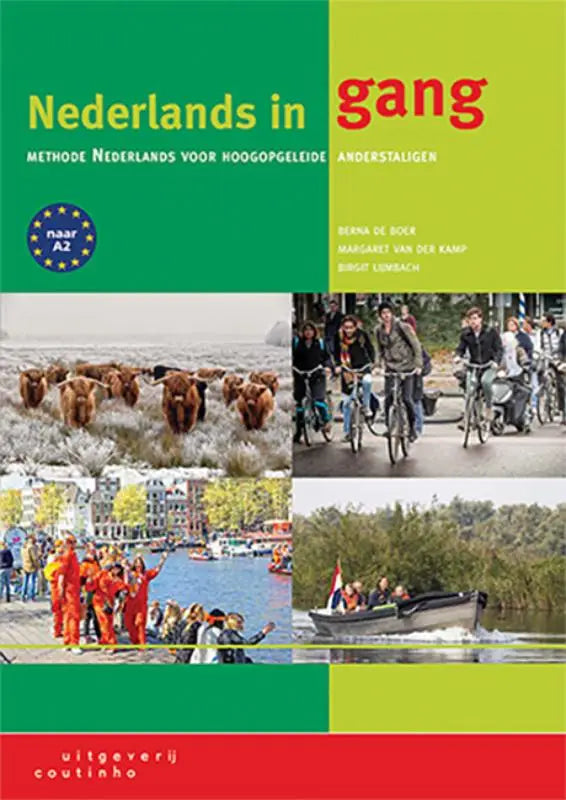 Nederlands in gang methode nederlands voor hoogopgeleide anderstaligen met groene cover en foto’s van Nederlandse cultuur