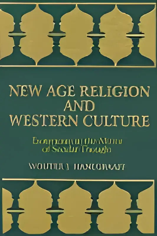 De boekcover van new age religion and western culture door wouter j met groen en goud ontwerp te zien