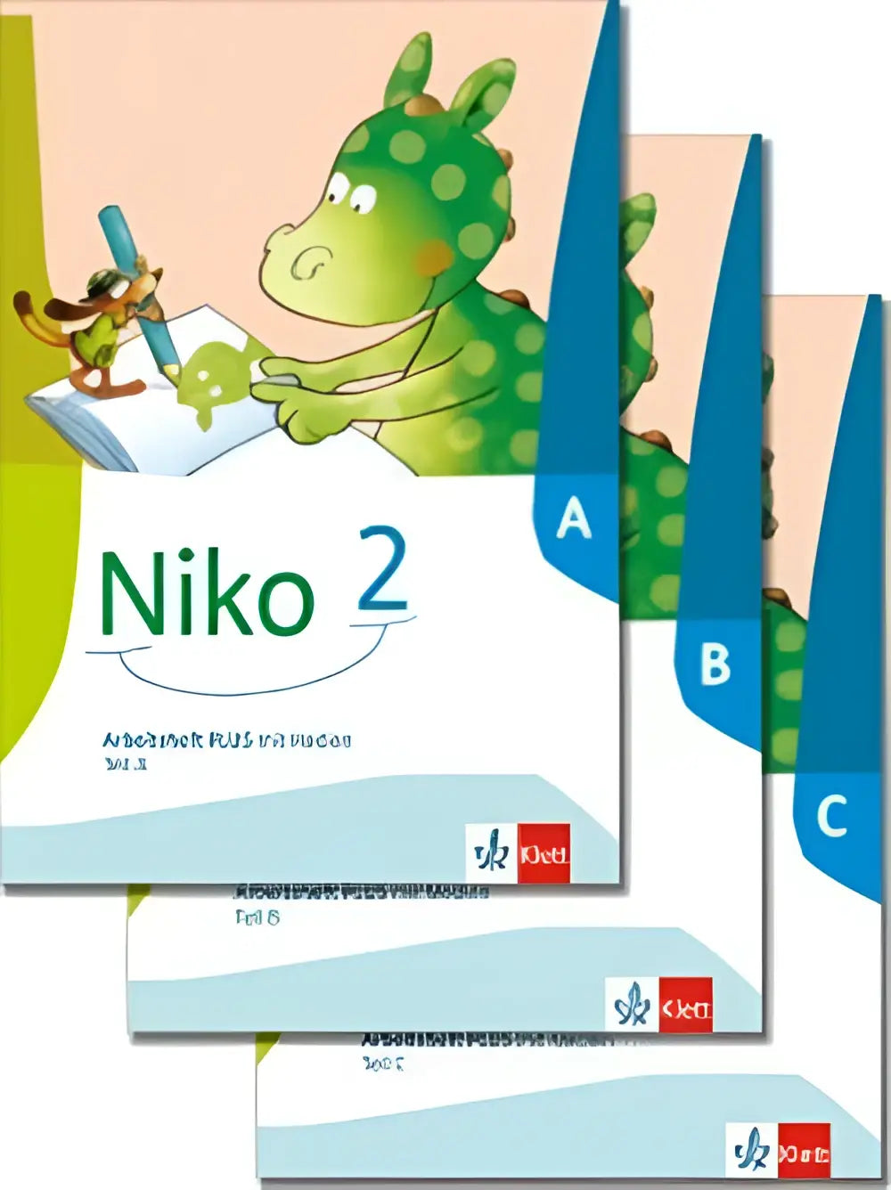 Niko 2 arbeitsheft plus sprache lesen klasse 2 met groene gestippelde draak op de voorkant