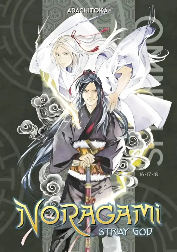 The cover of noragami omnibus 6 manga volume shows two anime characters in white traditional attire with a sword