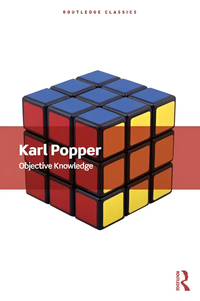 Een kleurrijke rubiks kubus met rode blauwe en gele zijden tegen een witte achtergrond voor objective knowledge