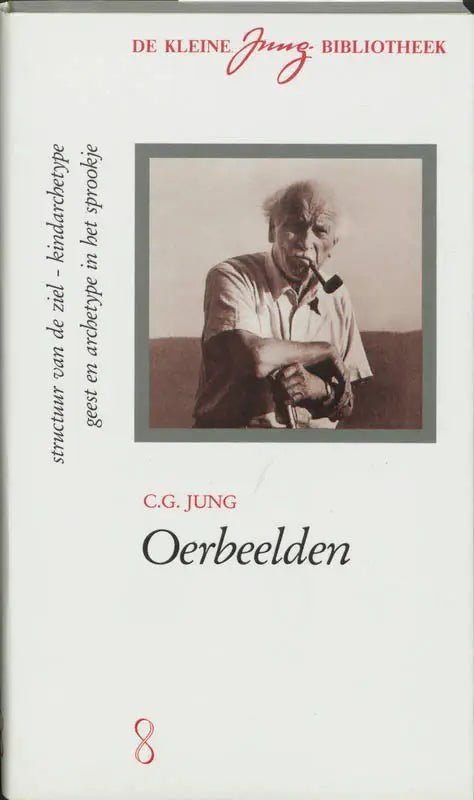 Witte hardcover kleine jung-bibliotheek boek oerbeelden met sepia foto van c g en psychologie algemeen thema