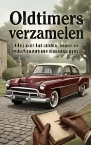 Een maroon vintage klassieke auto met chroom accenten in oldtimers verzamelen magazine advertentie