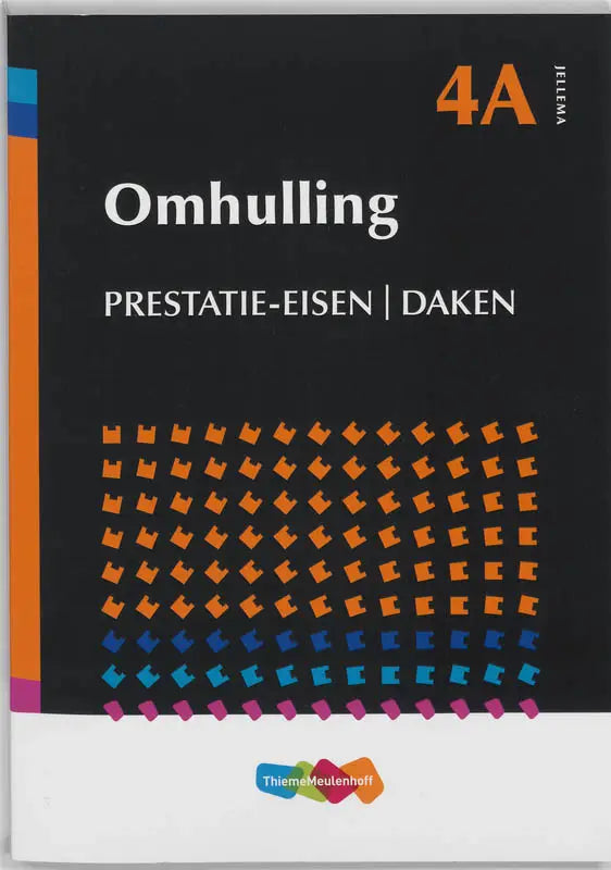 Omhulling level 4a educatieve uitgaven algemeen met zwart omslag en oranje blauwe geometrische patronen door jellema