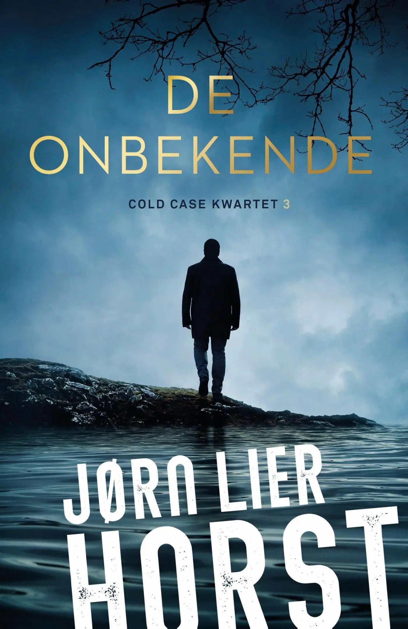 De onbekende boekcover met gouden titel en jørn lier horst als auteur voor cold case kwartet fans