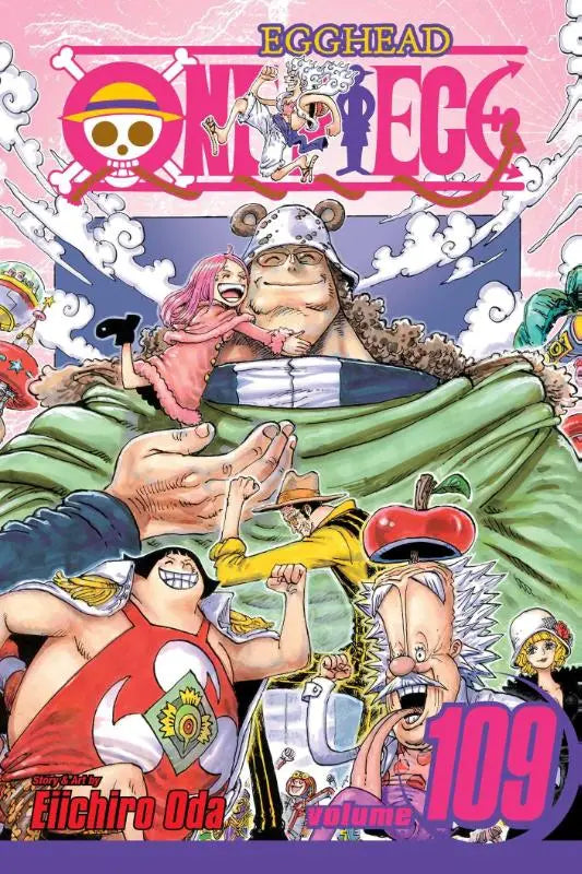 De kleurrijke cover van de one piece manga volume 109 met levendige personages in dynamische poses