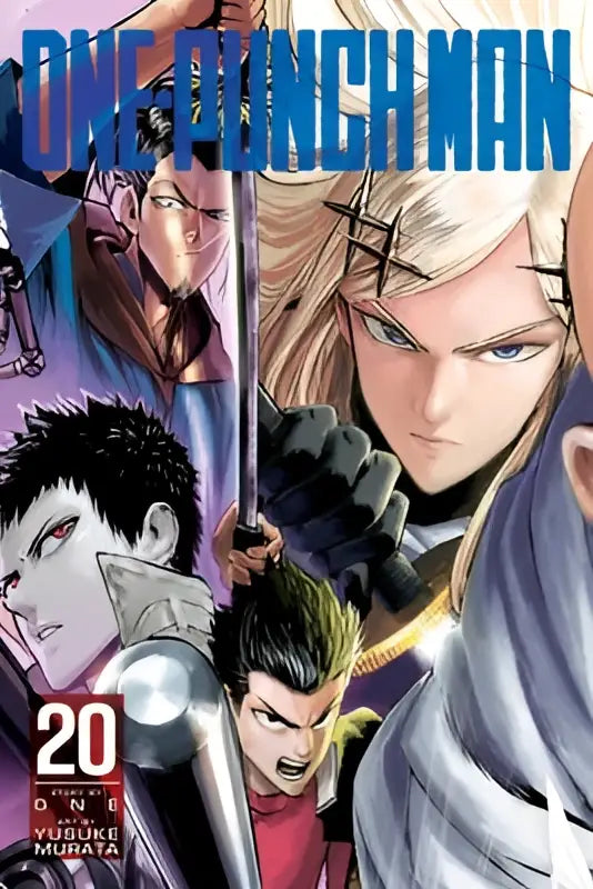 De cover van one-punch man volume 20 manga met dynamische artwork en gedetailleerde lijnvoering in levendige kleuren