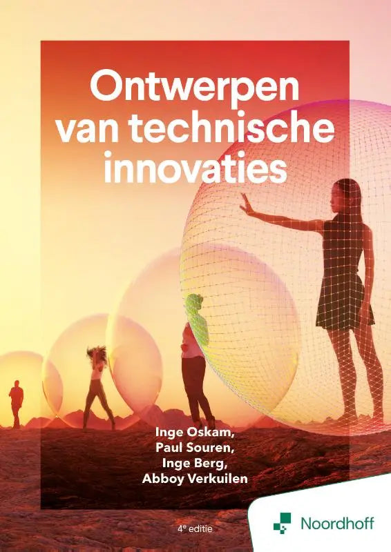 Het boek ontwerpen van technische innovaties 4e editie toont concrete tools en technische innovaties met rode achtergrond